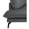 ECKSOFA in Samt Dunkelgrau  - Dunkelgrau/Schwarz, Design, Textil/Metall (200/241cm) - Carryhome