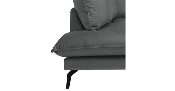 ECKSOFA in Samt Dunkelgrau  - Dunkelgrau/Schwarz, Design, Textil/Metall (200/241cm) - Carryhome