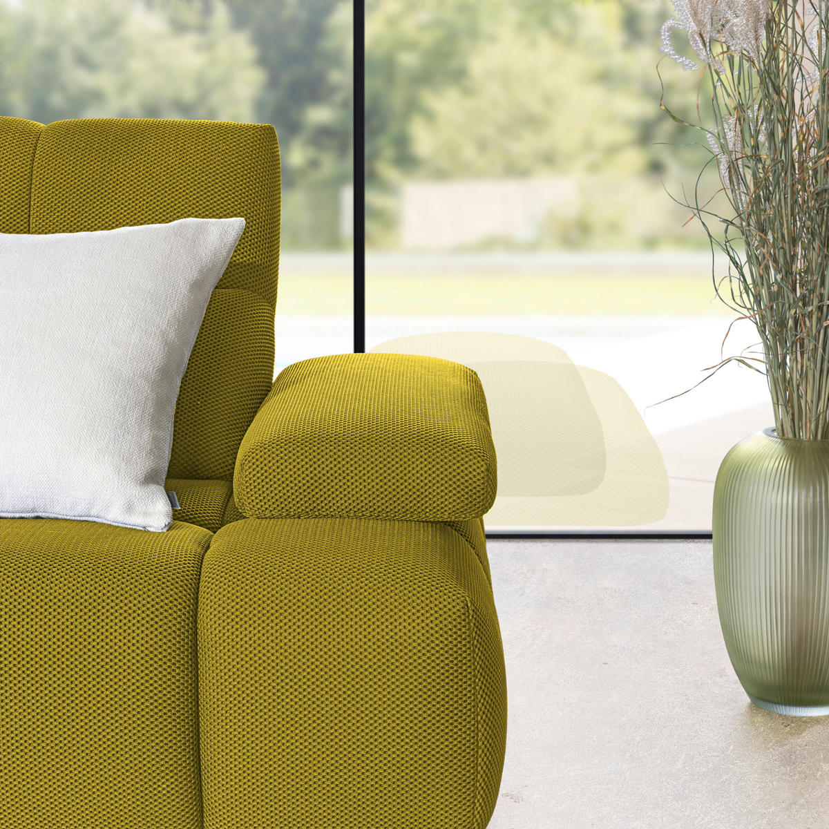 ECKSOFA  in Struktur Gelb  233/313 cm  - Gelb/Schwarz, Design, Kunststoff/Textil (233/313cm) - Belluti