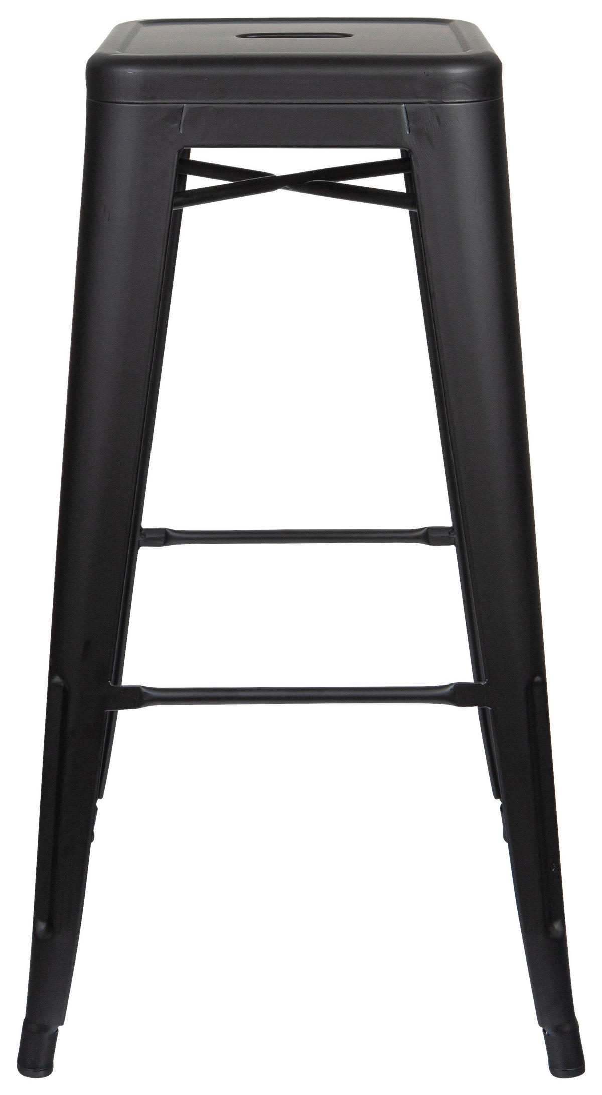 BARHOCKER Schwarz Stahl stapelbar, abwischbar  - Schwarz, Basics, Metall (44/77/44cm) - MID.YOU