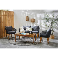 LOUNGEGARNITUR Akazie Hartholz Stahl  - Grau/Akaziefarben, MODERN, Holz/Kunststoff (160/75/70cm) - Ambia Garden