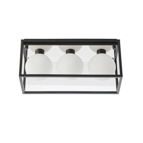 BADEZIMMER-DECKENLEUCHTE    42/16/19,5 cm  - Silberfarben/Opal, KONVENTIONELL, Glas (42/16/19,5cm) - ENDON