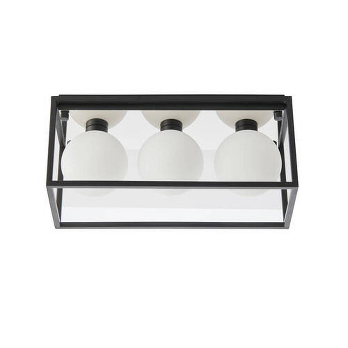 BADEZIMMER-DECKENLEUCHTE    42/16/19,5 cm  - Silberfarben/Opal, KONVENTIONELL, Glas (42/16/19,5cm) - ENDON