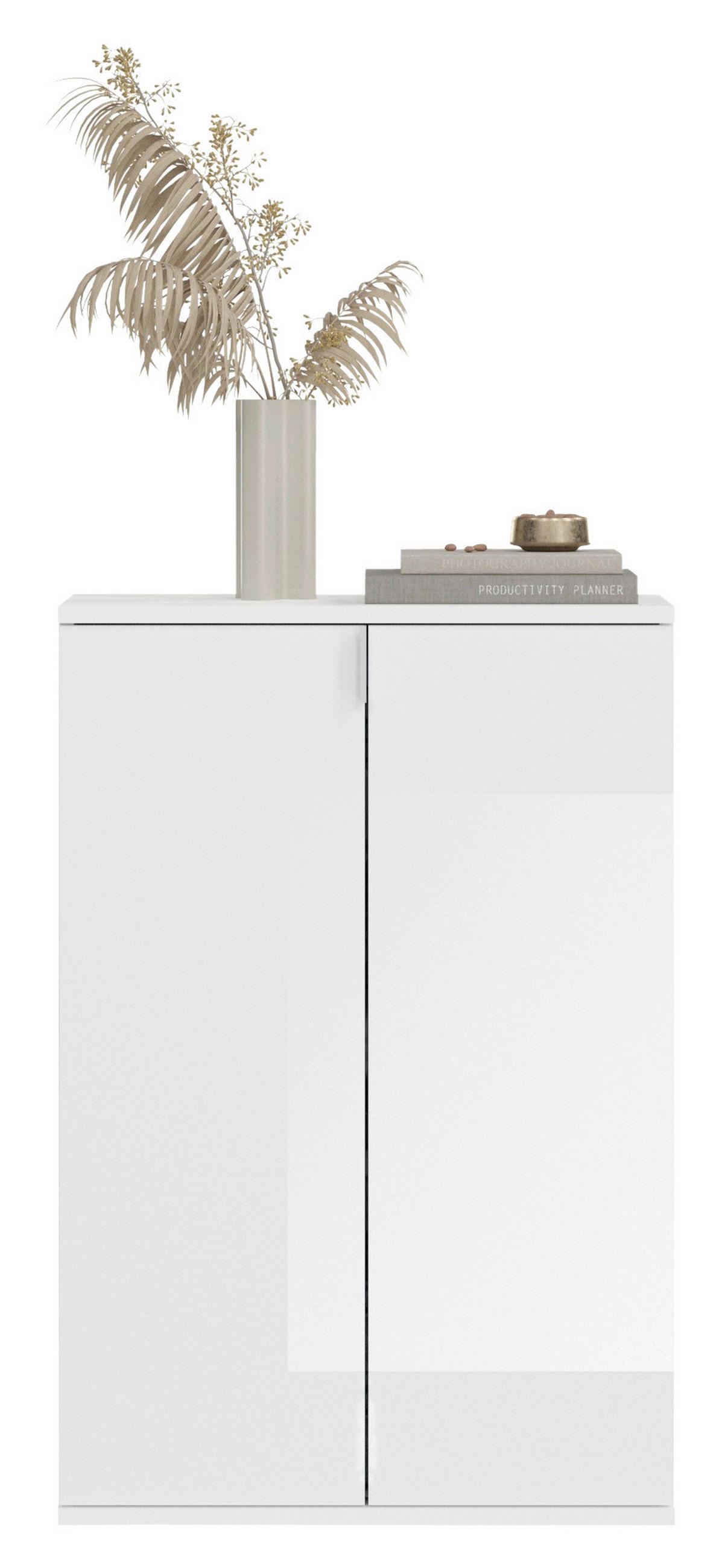 KOMODA, vysoce lesklá bílá, 91/99/34 cm - vysoce lesklá bílá, Moderní, kompozitní dřevo (91/99/34cm) - MID.YOU