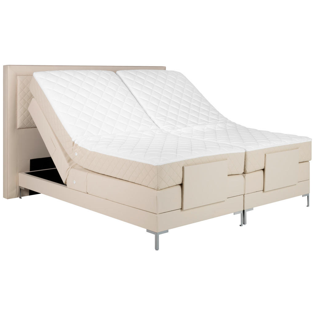 Thumbnail - Welnova Boxspringbett, Beige, Textil, H3, 7-Zonen, Höhe ca. 21 cm, 160x200 cm, gepolstertes Kopfteil, in verschiedenen G...