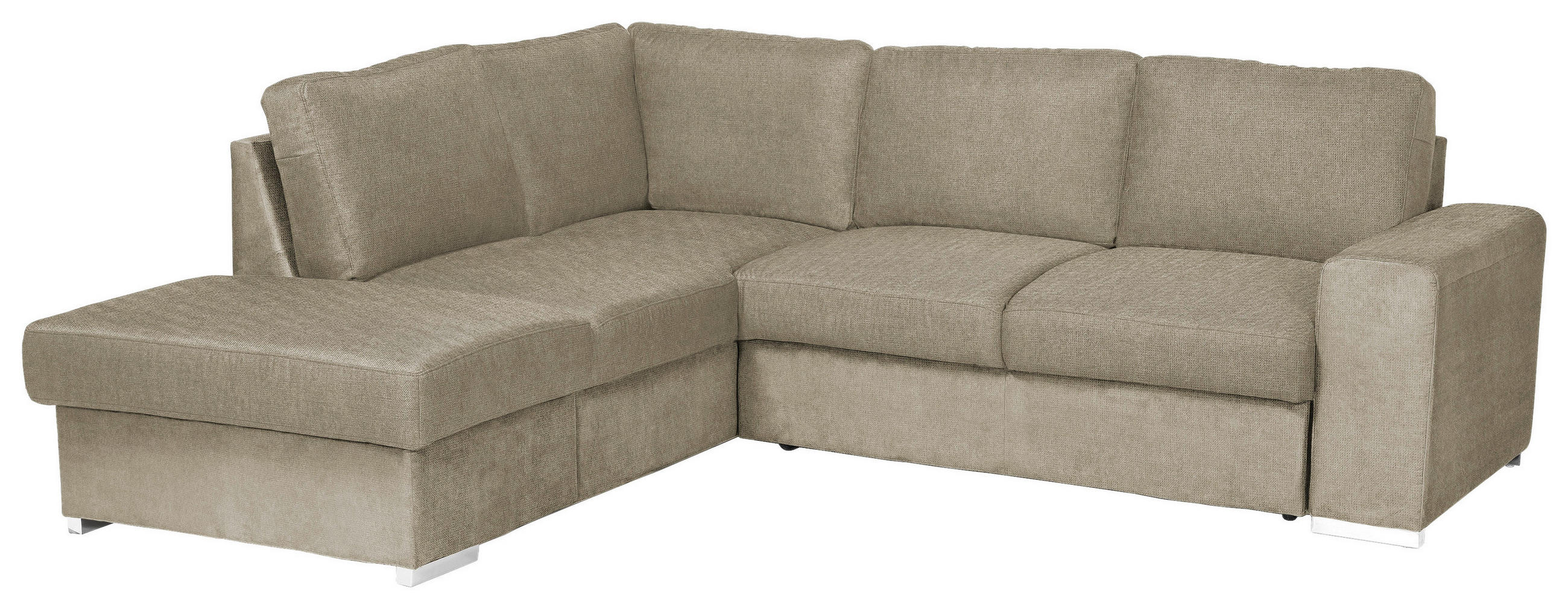 ECKSOFA in Mikrofaser Cappuccino  213/248 cm  - Chromfarben/Cappuccino, KONVENTIONELL, Textil/Metall (213/248cm) - MID.YOU