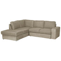 ECKSOFA Cappuccino Mikrofaser  - Chromfarben/Cappuccino, KONVENTIONELL, Textil/Metall (213/248cm) - MID.YOU