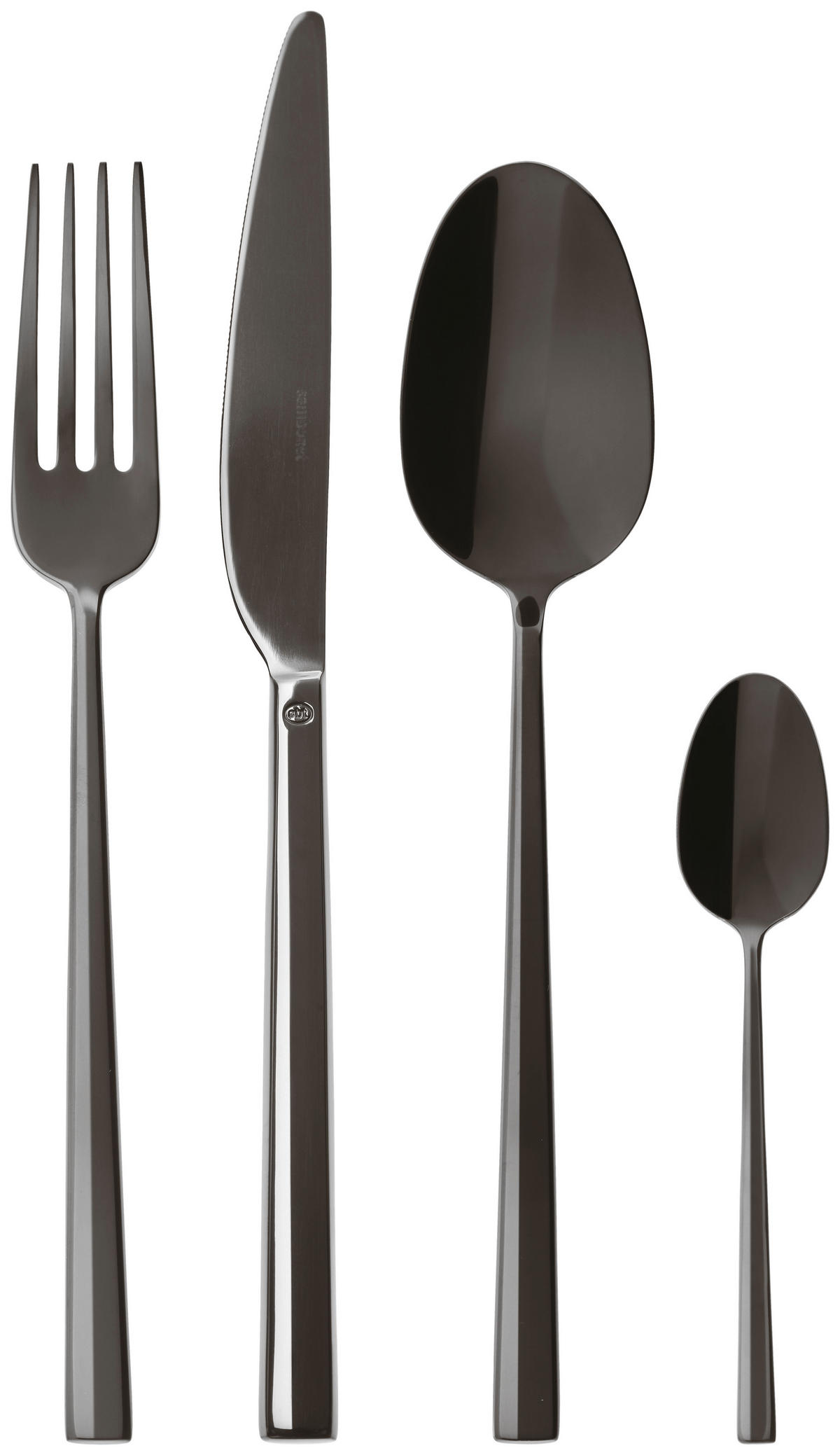 BESTECKSET  24-teilig  - Schwarz, Basics, Metall - Sambonet