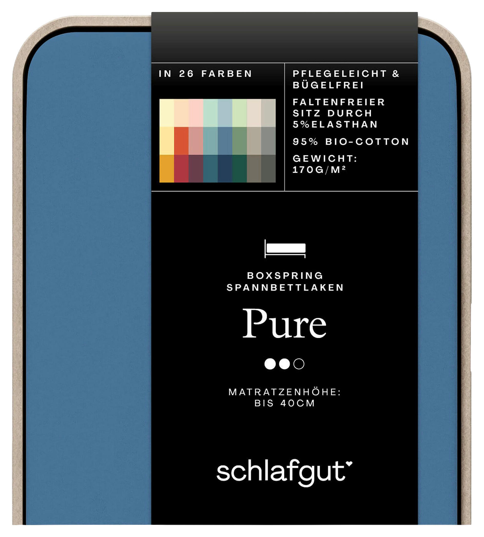 BOXSPRING-SPANNLEINTUCH PURE Jersey  - Blau, Basics, Textil (90-100/190-220cm) - Schlafgut