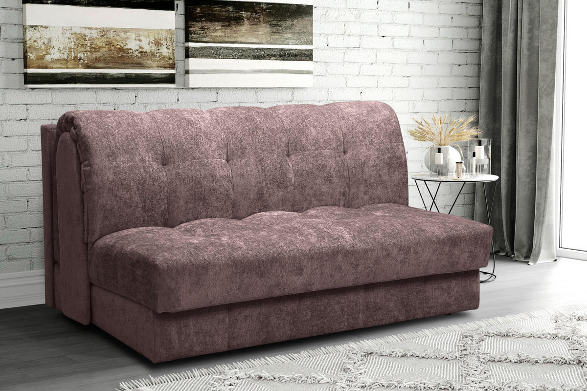 SCHLAFSOFA  mit Stoffauswahl, Schlafen auf Sitzhöhe Chenille Altrosa  - Schwarz/Altrosa, KONVENTIONELL, Kunststoff/Textil (166/93/106cm) - home24