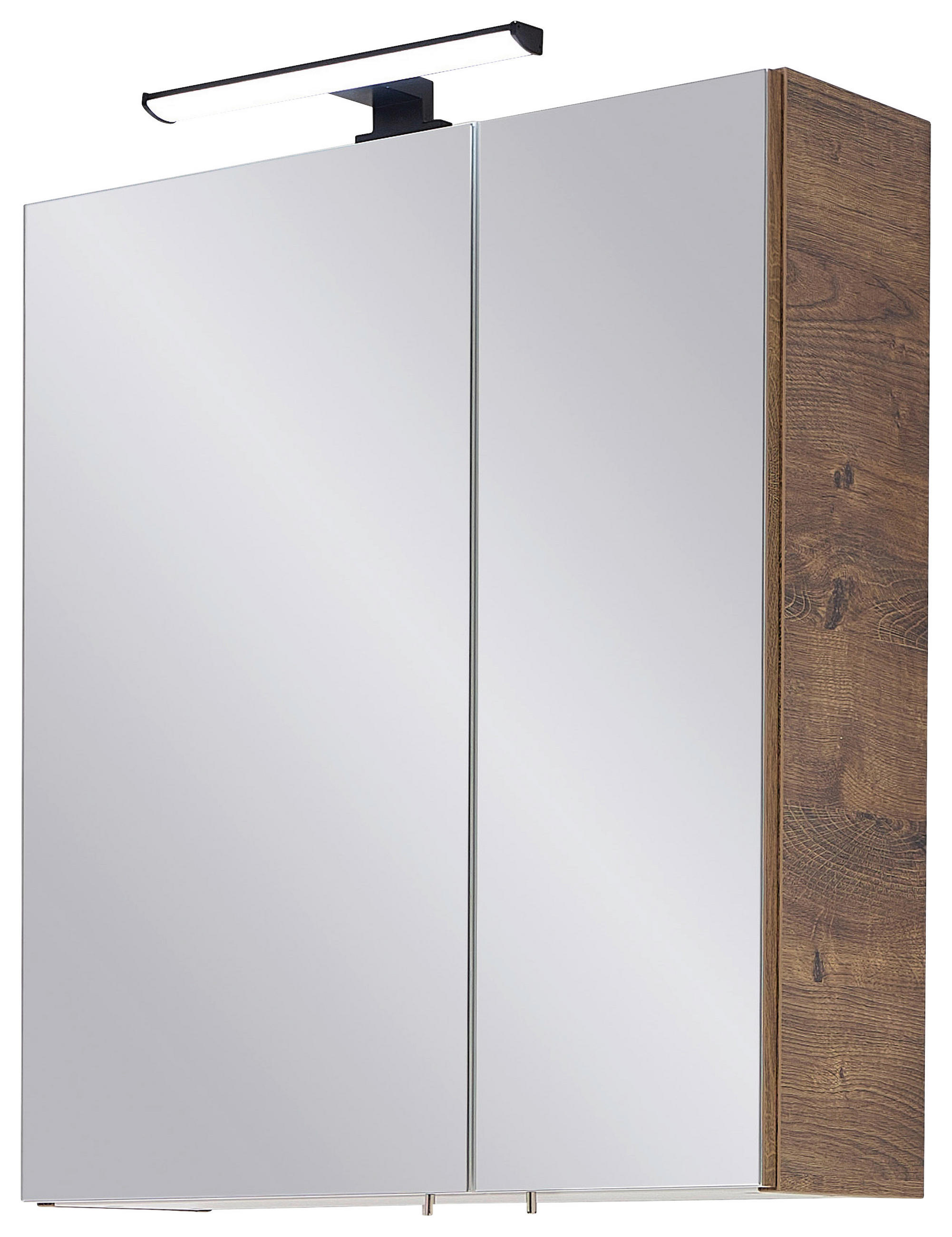 SPIEGELSCHRANK 60/70/20 cm  - Chromfarben/Eichefarben, Design, Glas/Holzwerkstoff (60/70/20cm) - Xora