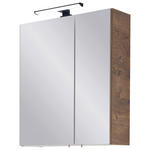 SPIEGELSCHRANK 60/70/20 cm  - Chromfarben/Eichefarben, Design, Glas/Holzwerkstoff (60/70/20cm) - Xora