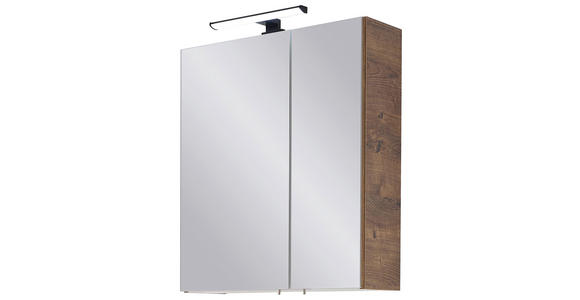 SPIEGELSCHRANK 60/70/20 cm  - Chromfarben/Eichefarben, Design, Glas/Holzwerkstoff (60/70/20cm) - Xora