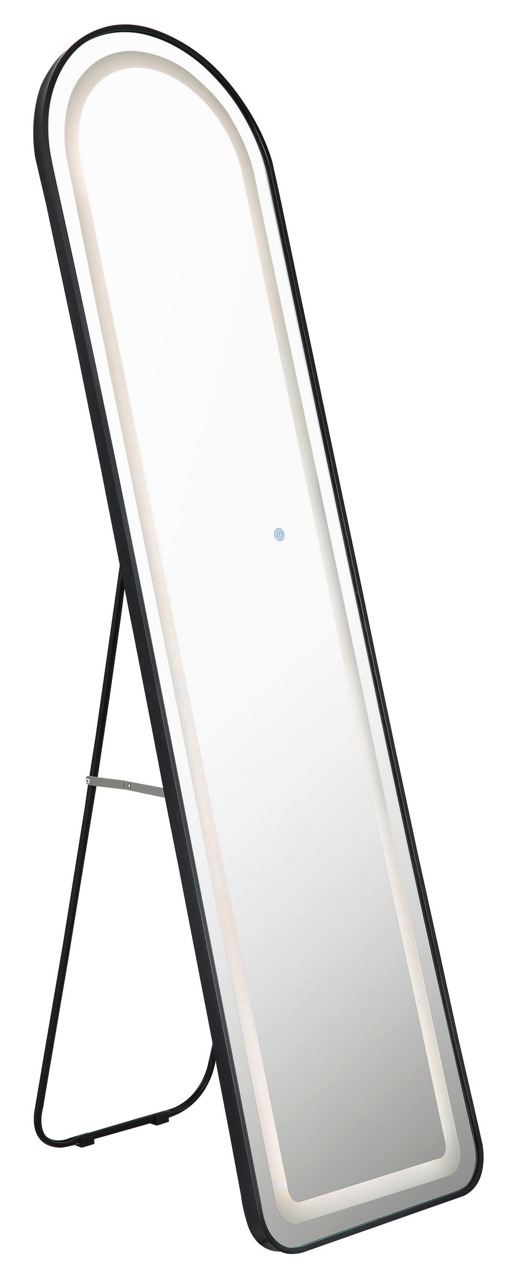 Golvspegel med belysning 40/50/160 cm   - vit/svart, Design, metall/glas (40/50/160cm) - Best Price