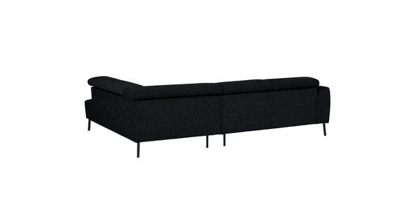 ECKSOFA in Chenille Anthrazit 280/205 cm - Anthrazit/Schwarz, Design, Textil/Metall (280/205cm) - Xora