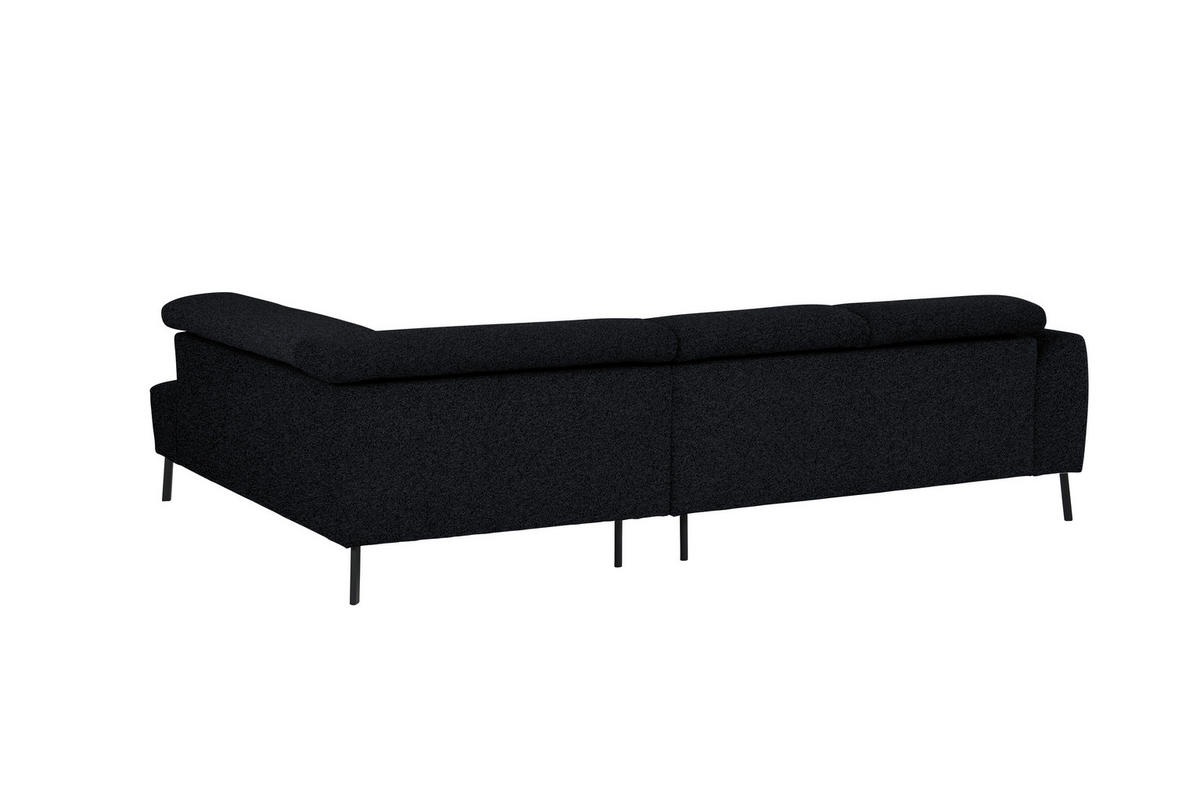 ECKSOFA in Chenille Anthrazit  280/205 cm  - Anthrazit/Schwarz, Design, Textil/Metall (280/205cm) - Xora