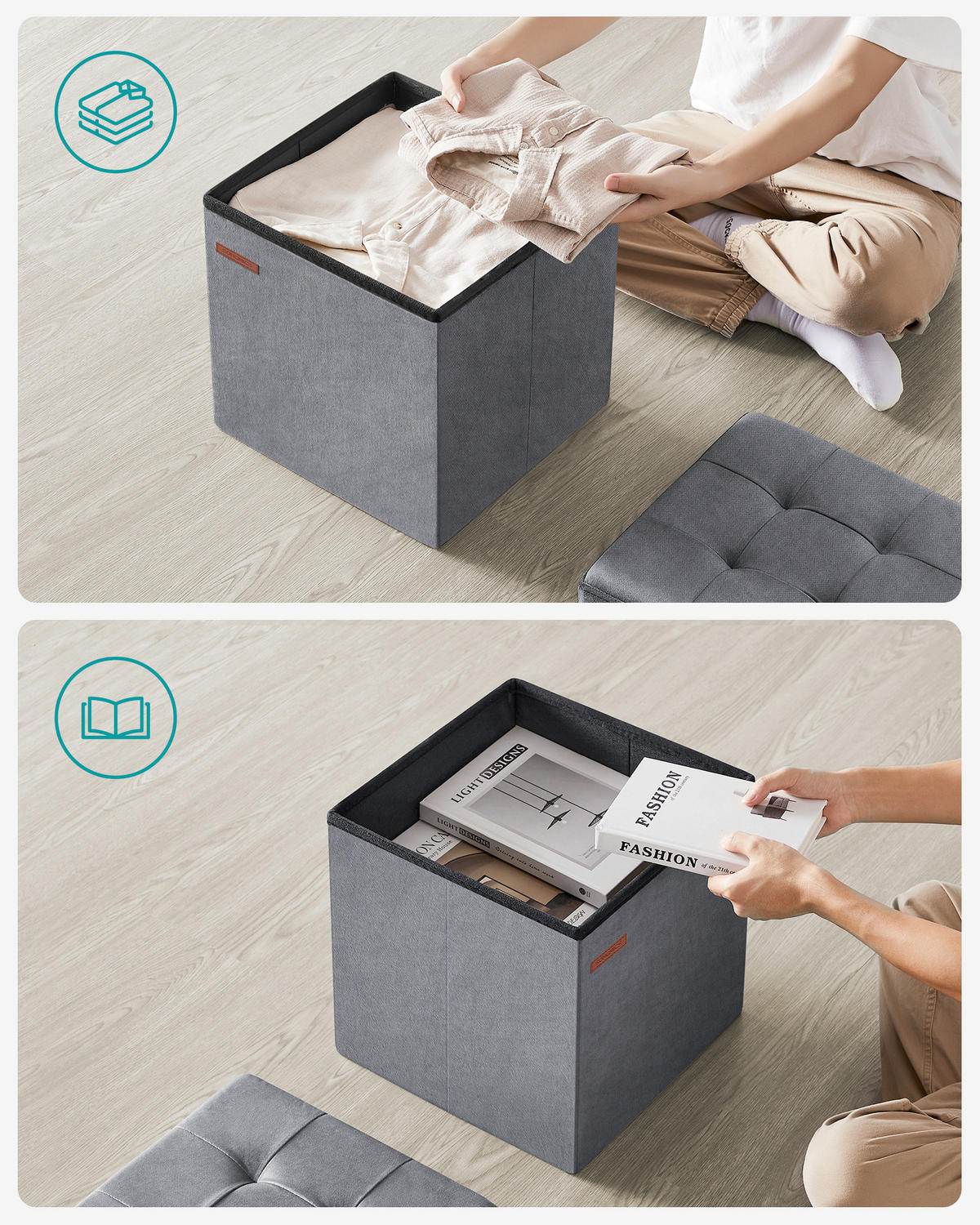 SITZBOX  - Grau, Basics, Textil (38/38/38cm)