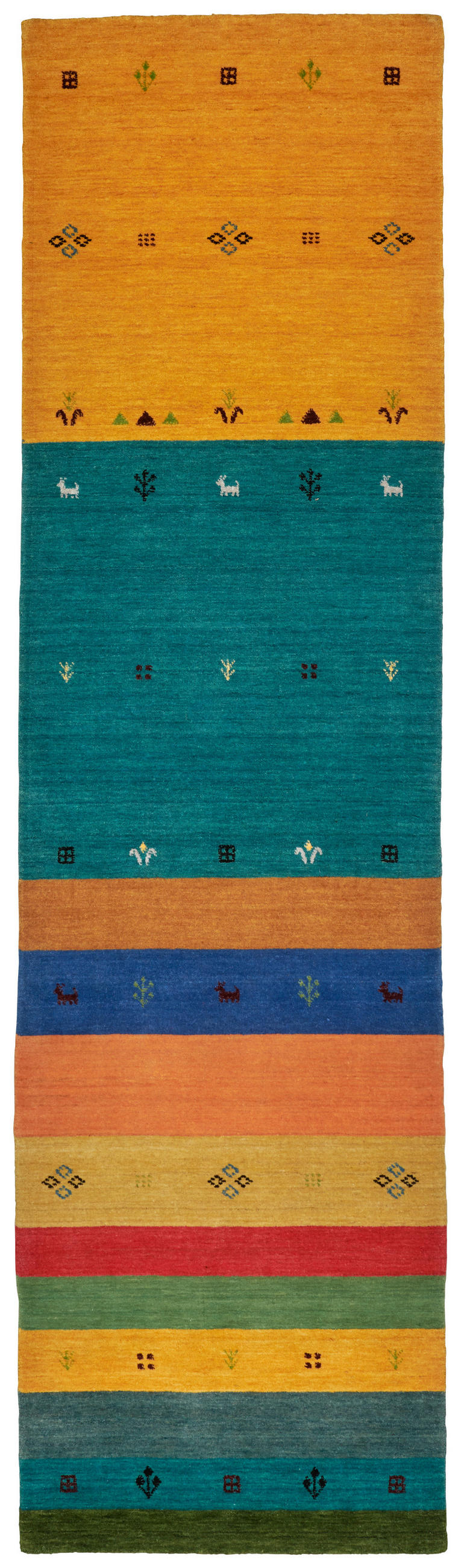 ORIENTTEPPICH 80/300 cm Reichtum der Stille Multicolor, Goldfarben  - Goldfarben/Multicolor, KONVENTIONELL, Textil (80/300cm) - Cazaris