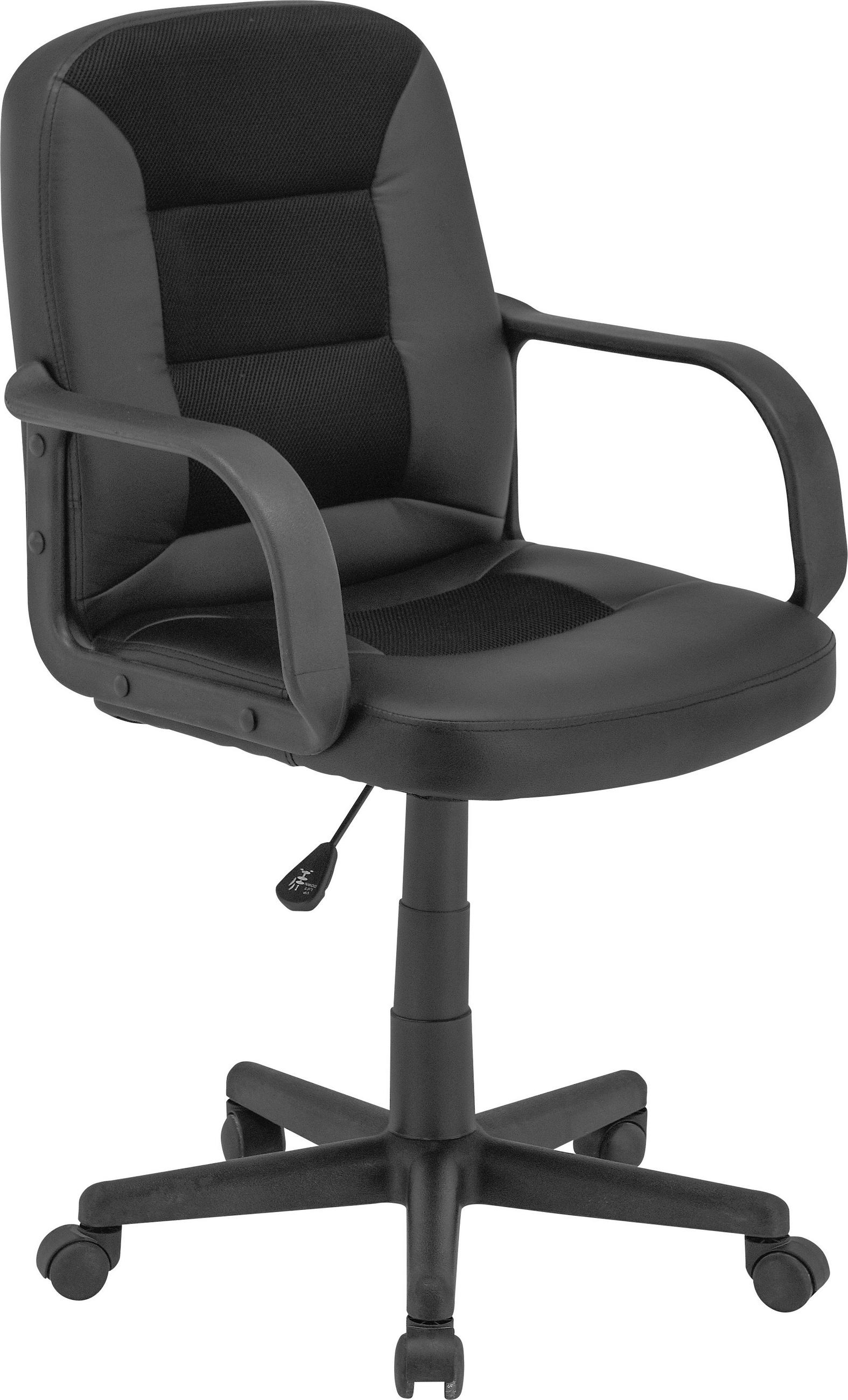 Carryhome OTOČNÁ STOLIČKA, kožený vzhľad, sieťovina, čierna