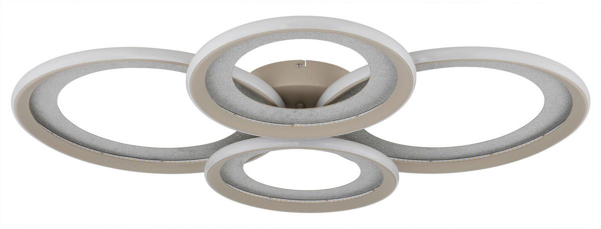 LED-DECKENLEUCHTE Glitra 85,5/64,5/9 cm  - Sandfarben/Silberfarben, Design, Kunststoff/Metall (85,5/64,5/9cm)