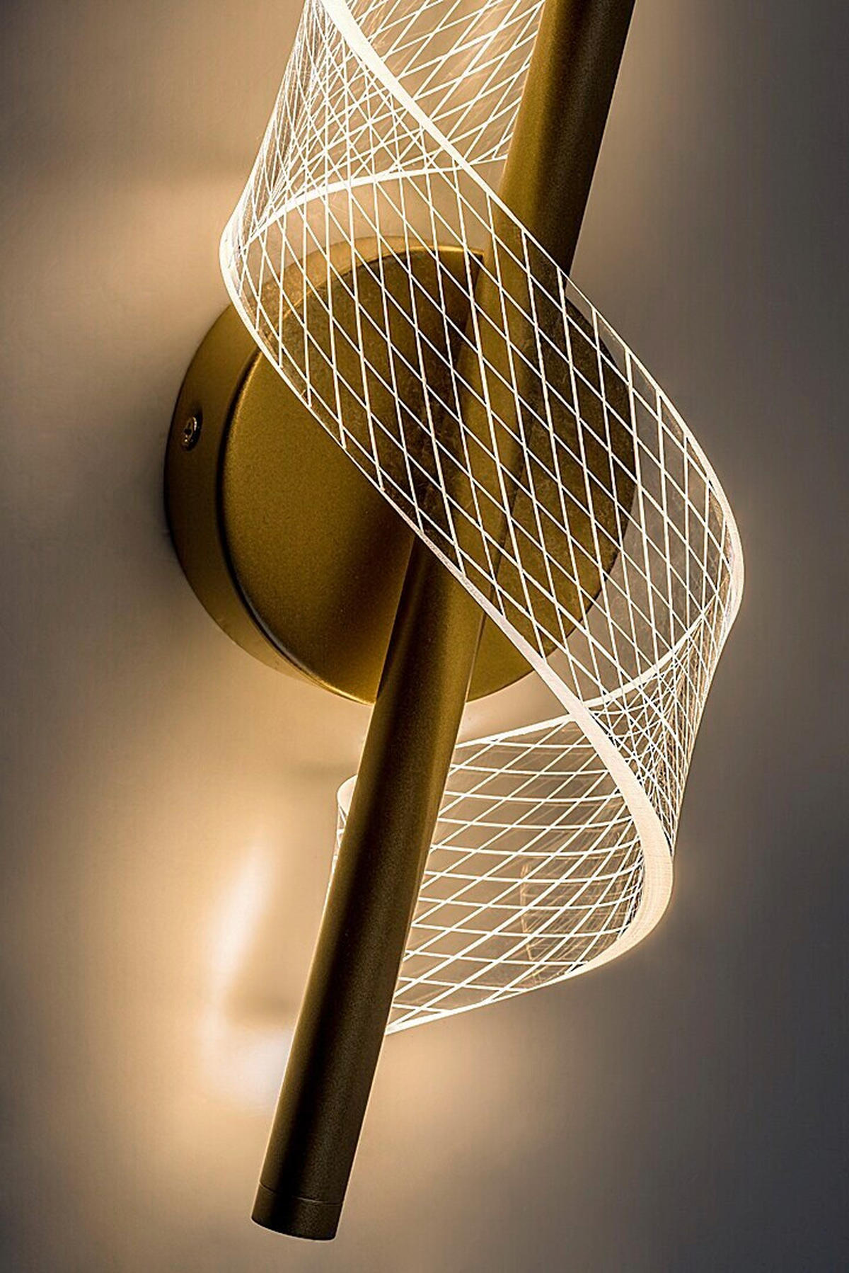 ZIDNA LED LAMPA Zofrael  - prozirna/zlatna, Dizajnerski, metal/plastika (13/30cm)