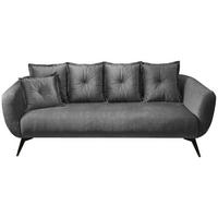 3-SITZER-SOFA Velours Grau  - Schwarz/Grau, MODERN, Holz/Textil (236/94/103cm) - Livetastic