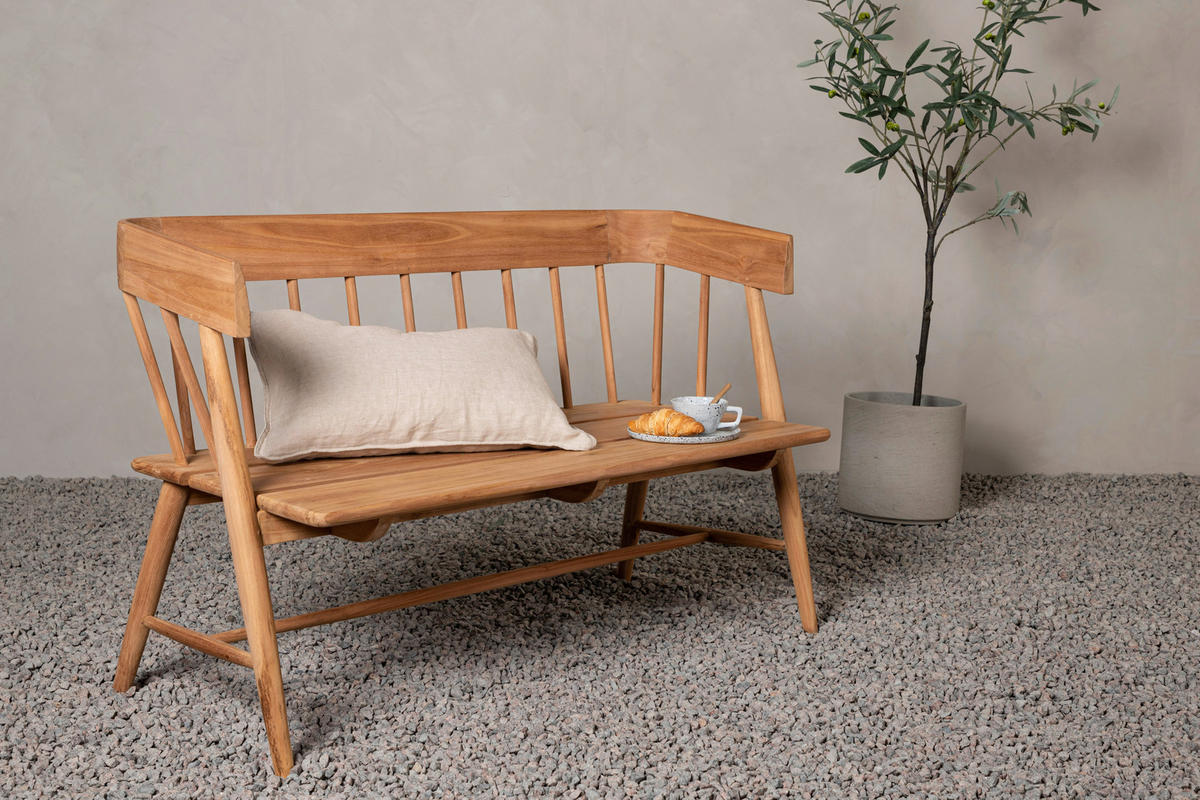 GARTENBANK 58/85/132 cm Teakholz   - Teakfarben, KONVENTIONELL, Holz (58/85/132cm) - Gardenson