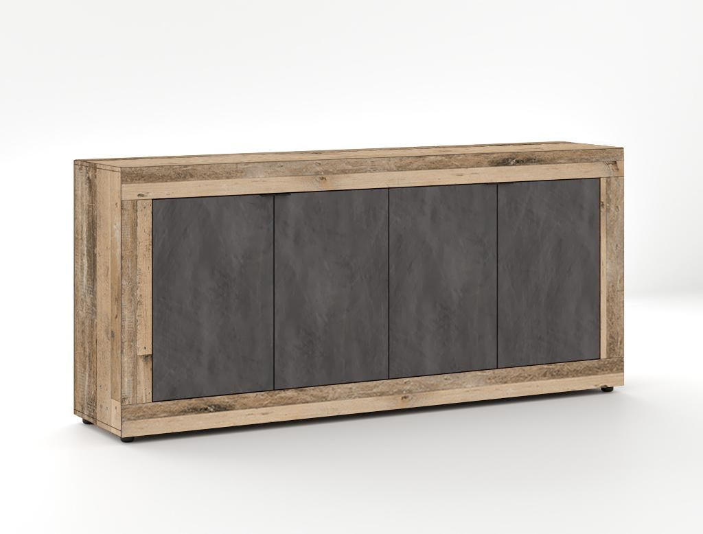 SIDEBOARD  in 180/86/42 cm  - Alteiche/Graphitfarben, Design, Holzwerkstoff/Kunststoff (180/86/42cm) - MID.YOU