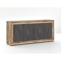 SIDEBOARD  in 180/86/42 cm  - Alteiche/Schwarz, Design, Holzwerkstoff/Kunststoff (180/86/42cm) - MID.YOU