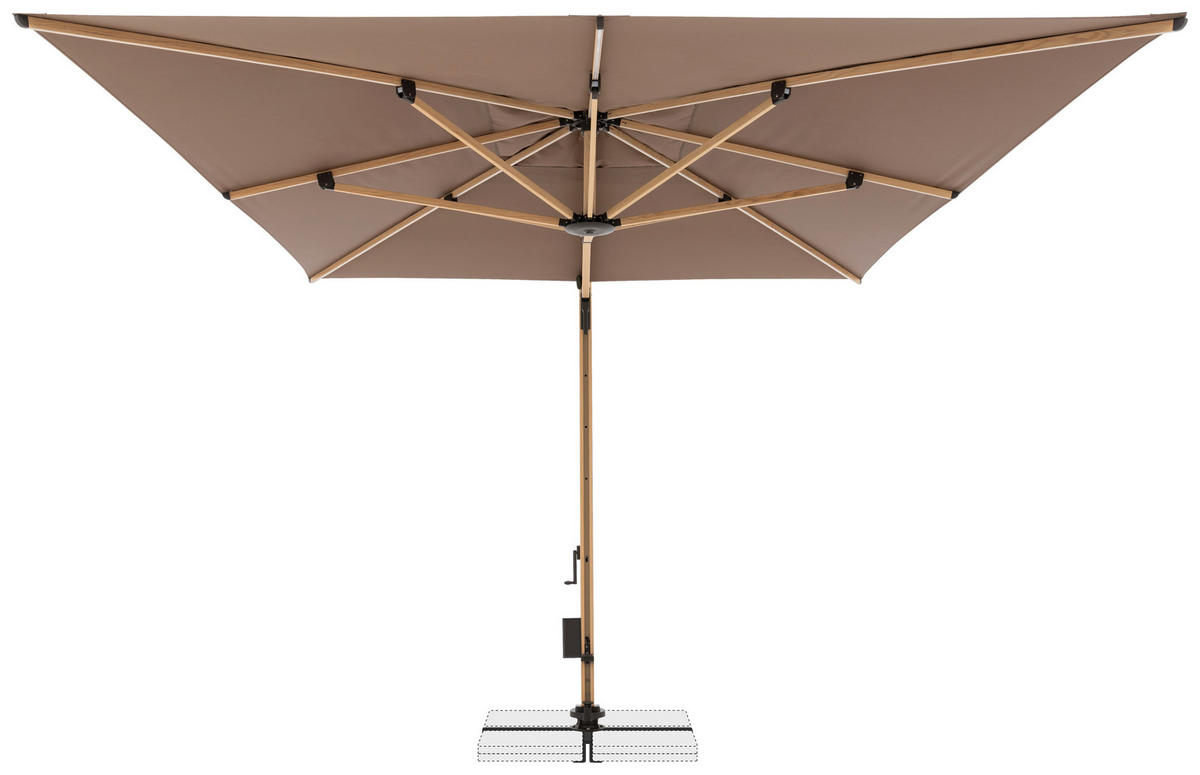 AMPELSCHIRM 400x300 cm Greige  - Greige/Eichefarben, Basics, Textil/Metall (400/300cm) - Doppler