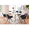 TISCHGRUPPE in Holz, Textil, Holzwerkstoff Schwarz, Weiß  - Schwarz/Naturfarben, MODERN, Holz/Holzwerkstoff (180/90/76cm) - Livetastic