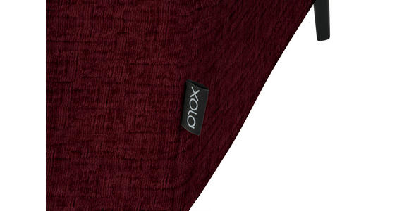 ECKSOFA in Chenille Rot 205/280 cm - Rot/Schwarz, Design, Textil/Metall (205/280cm) - Xora