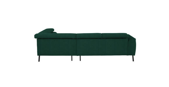 ECKSOFA Waldgrün Feincord  - Waldgrün/Schwarz, Design, Textil/Metall (280/205cm) - Xora