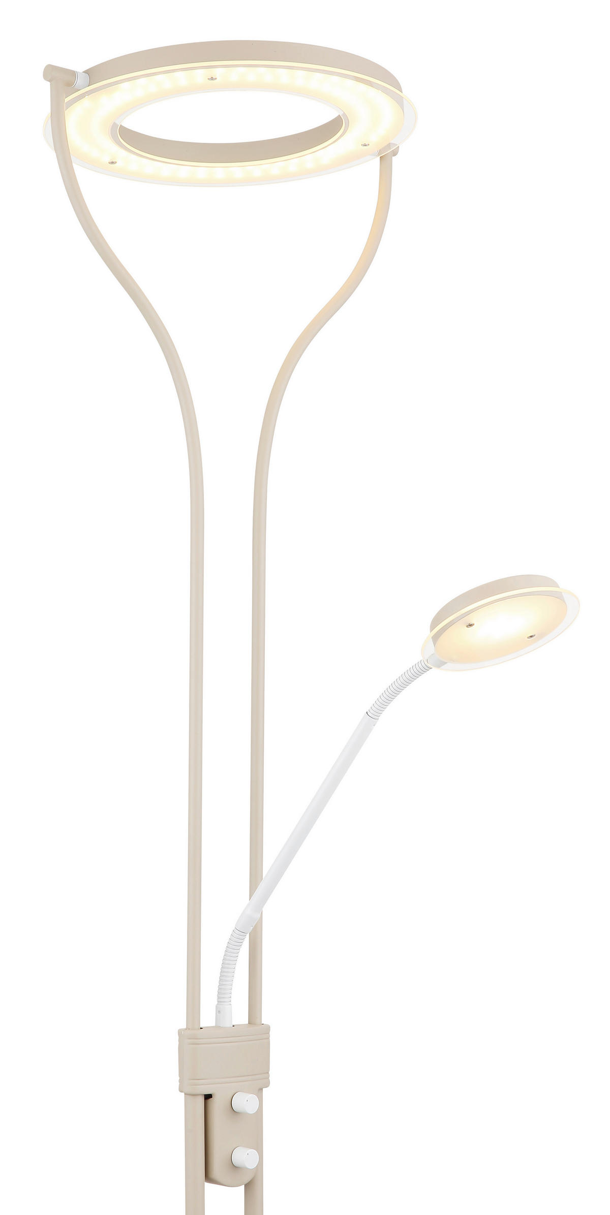 LED-STEHLEUCHTE 35/31/194 cm    - Sandfarben/Klar, Design, Glas/Kunststoff (35/31/194cm) - Globo