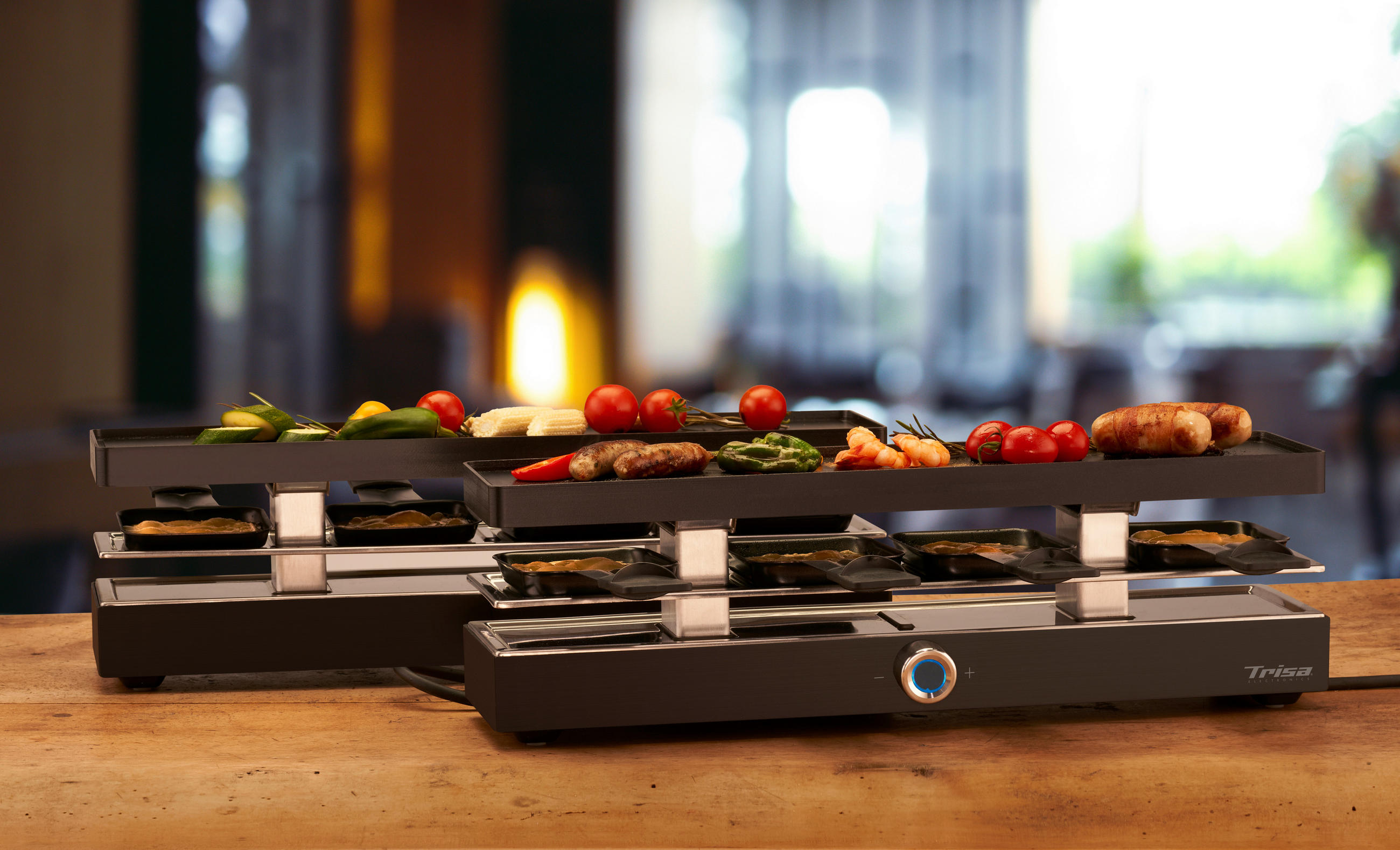RACLETTE-GRILL  - Anthrazit, Design, Kunststoff (45,5/11/13,9cm) - Trisa Electronics