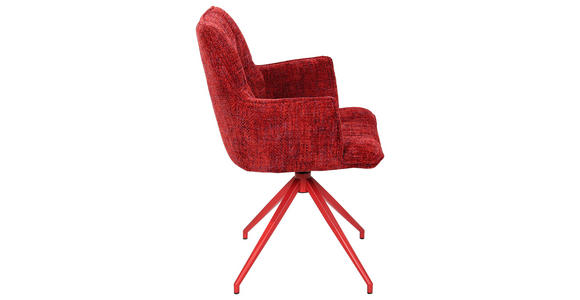 ARMLEHNSTUHL in Eisen Chenille - Rot, LIFESTYLE, Textil/Metall (59,5/90,5/62,5cm) - Novel