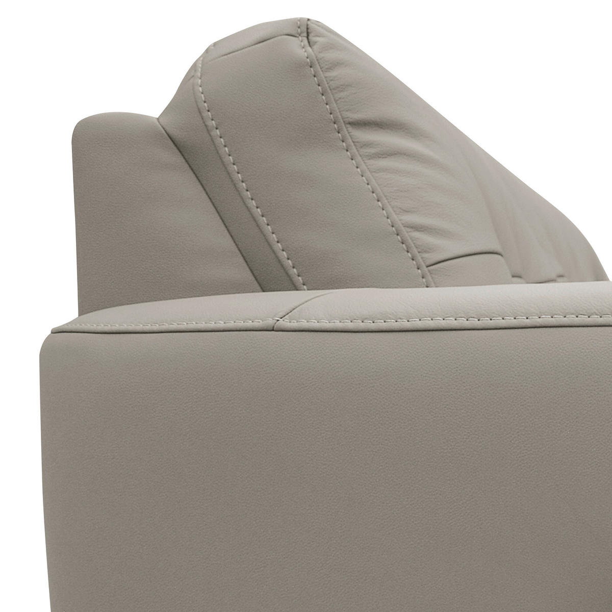ECKSOFA in Lederlook Echtleder Platinfarben  - Platinfarben/Buchefarben, Design, Leder/Holz (238/168cm) - Livetastic