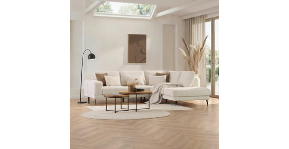 ECKSOFA Beige Struktur  - Beige/Schwarz, KONVENTIONELL, Textil/Metall (280/237cm) - Cantus