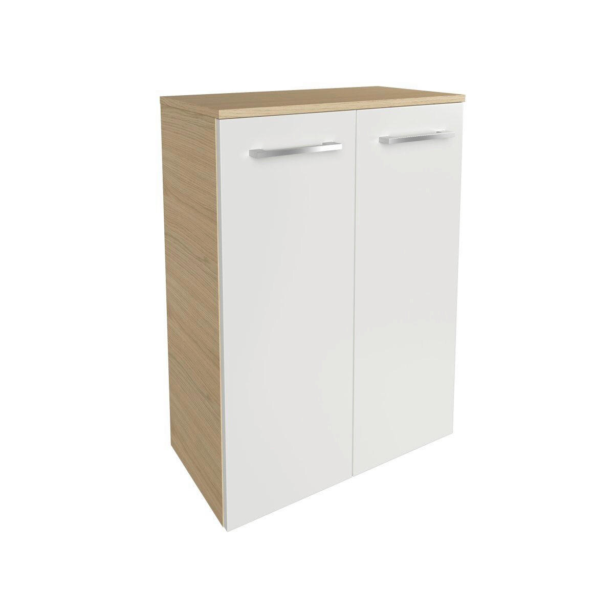 MIDISCHRANK 60,2/82,6/32 cm  - Chromfarben/Weiß Hochglanz, Basics, Glas/Holzwerkstoff (60,2/82,6/32cm) - MID.YOU