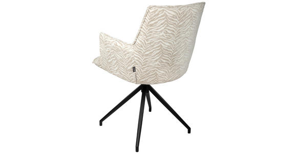 ARMLEHNSTUHL in Eisen Jacquard - Beige/Schwarz, Design, Textil/Metall (59/89,5/63cm) - Novel