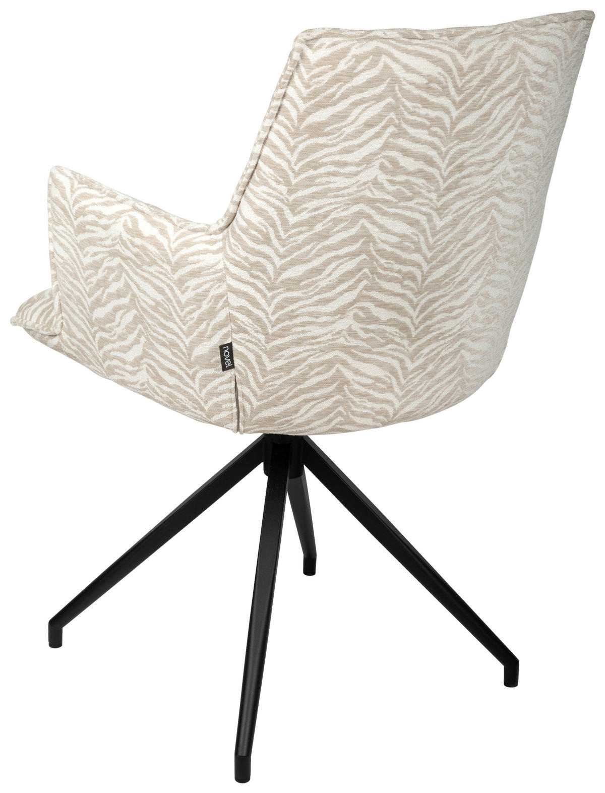 ARMLEHNSTUHL  in Eisen Jacquard  - Beige/Schwarz, Design, Textil/Metall (59/89,5/63cm) - Novel