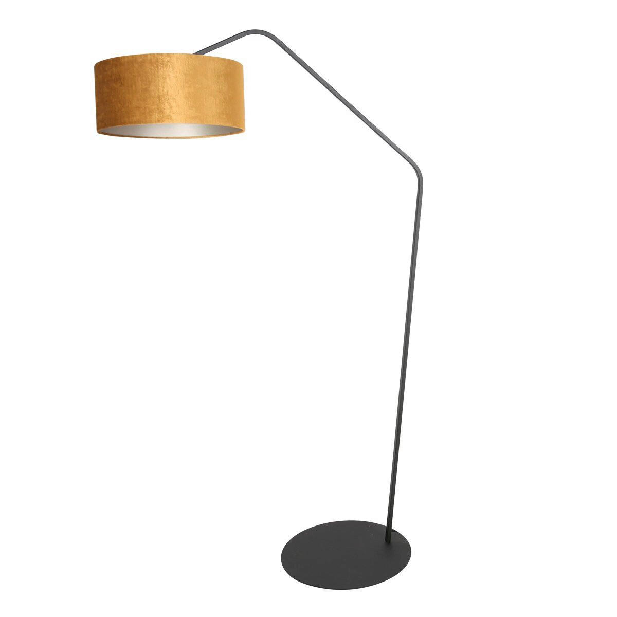 STEHLEUCHTE ZigZag 50/173/70 cm  - Goldfarben/Schwarz, Trend, Leder/Metall (50/173/70cm)