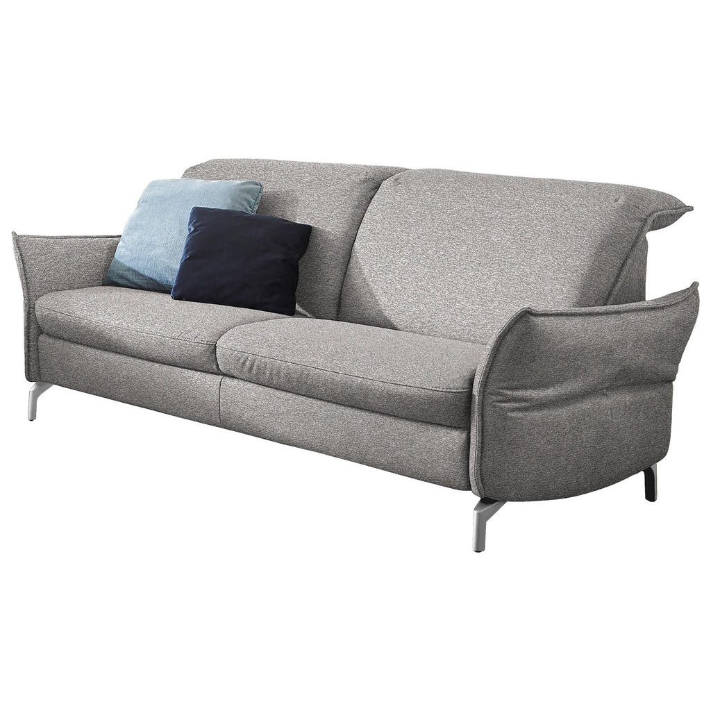 Thumbnail - Livetastic 2,5-Sitzer, Grau, Weiß, Textil, 185x89x109 cm, Made in EU, Hocker erhältlich, Armteil links, rechts, Wohnzimm...