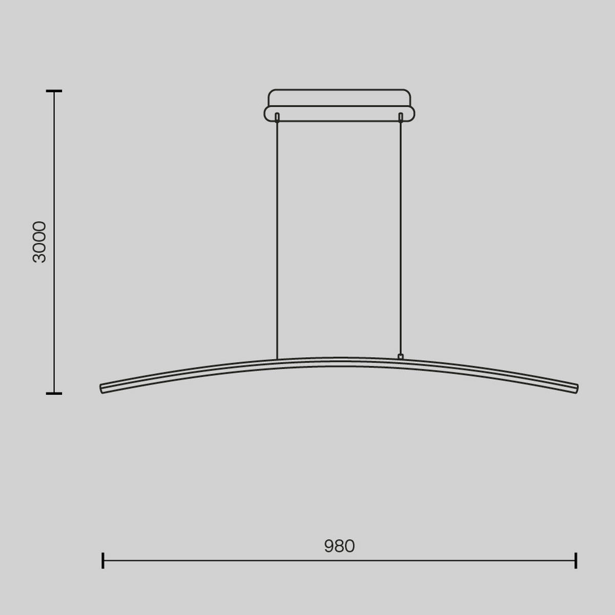 PENDELLAMPA Curve 98/305.7/7 cm  - svart, Design, metall (98/305.7/7cm) - MAYTONI