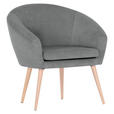 SESSEL in Mikrofaser Grau  - Naturfarben/Grau, Design, Holz/Textil (73/73/66cm) - Carryhome