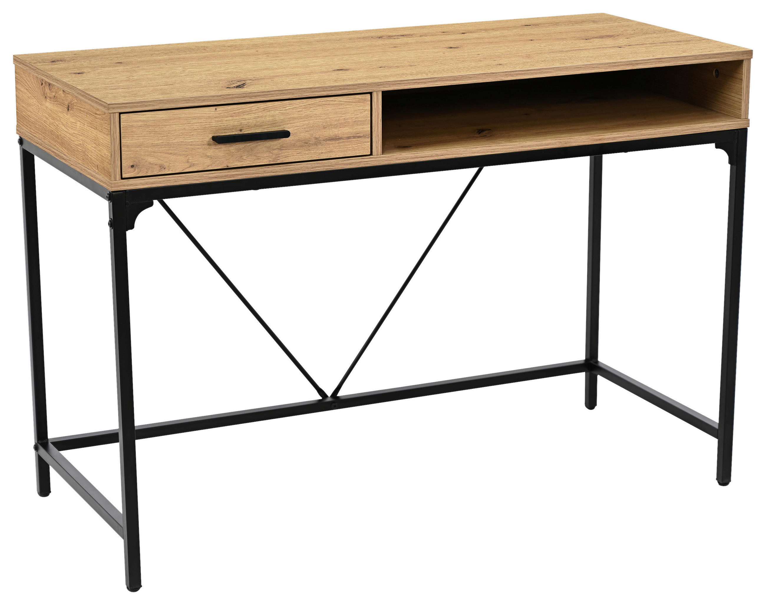 Schreibtisch Erich 2 Schwarz/eiche Artisan B: 110cm