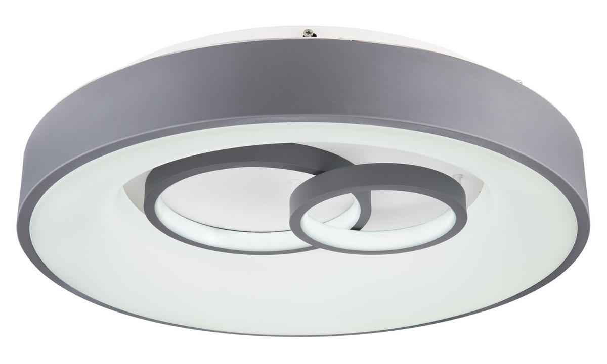 LED-DECKENLEUCHTE 50 W  48/10 cm    - Weiss/Grau, Basics, Kunststoff/Metall (48/10cm) - Globo