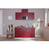 MINIKÜCHE 150 cm   in Rot  - Edelstahlfarben/Rot, Basics, Holzwerkstoff/Kunststoff (150cm) - Respekta