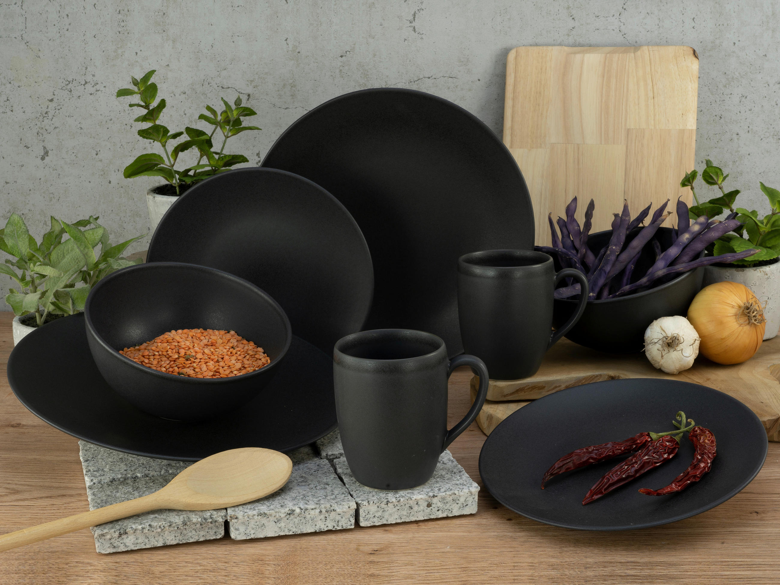 KAFFEEBECHERSET Soft Touch Black 6-teilig  - Schwarz, Basics, Keramik (0,3l) - Creatable