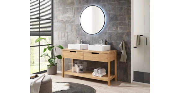 WASCHBECKENUNTERSCHRANK 140/80/45 cm  - Eichefarben, Natur, Holz (140/80/45cm) - Linea Natura